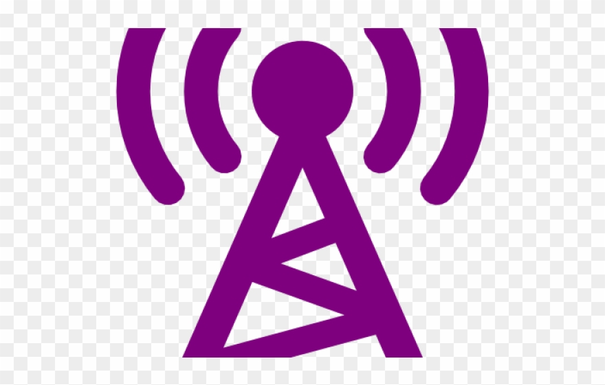 Radio Clipart Purple - Red Radio Tower Icon - Png Download
