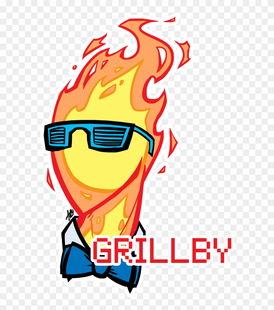 “grillby In Shutter Shades Headshot Commission For Clipart