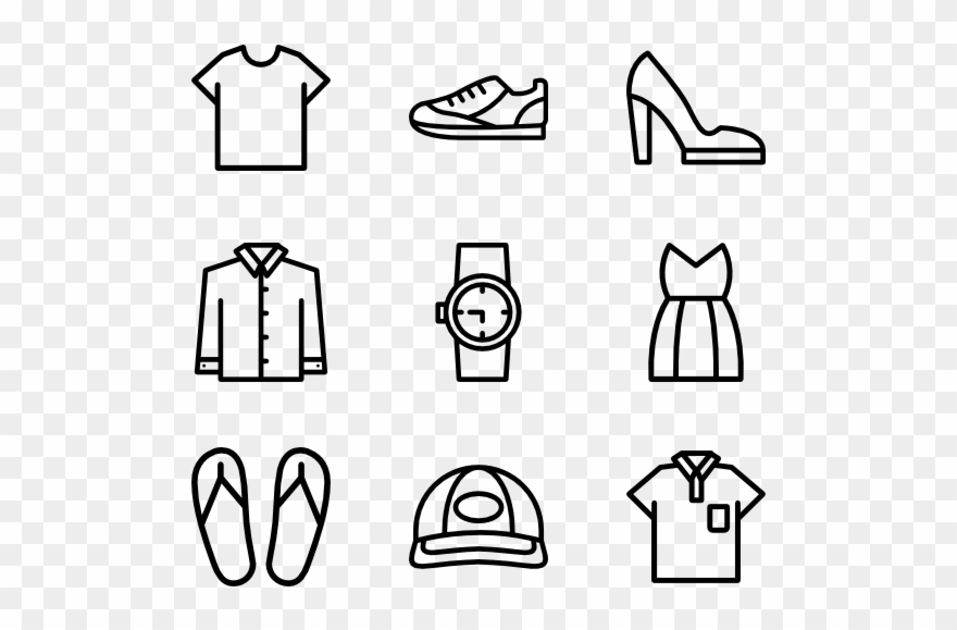 Clothes - Web Design Line Icon Clipart