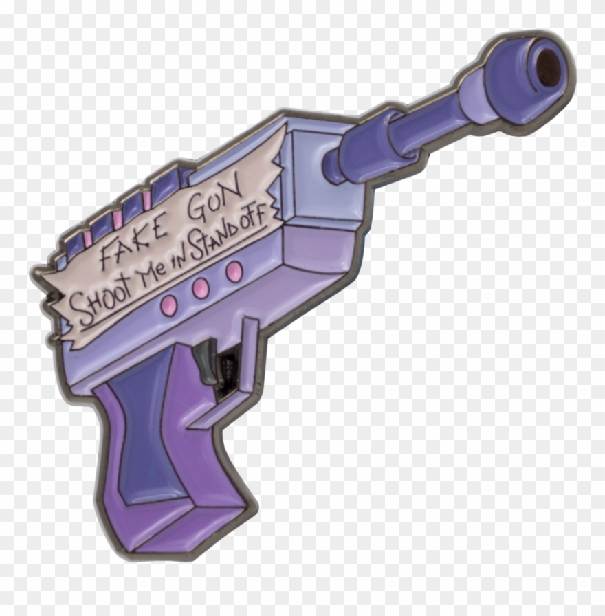 Rick & Morty Fake Standoff Gun Enamel Pin - Rick And Morty Fake Gun Clipart