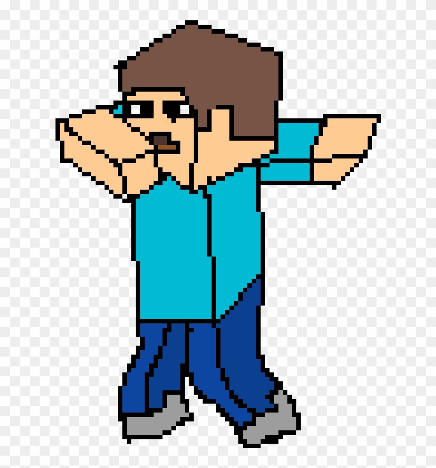 I Tried To Draw Minecraft Steve Dabbing - Mewtwo Clipart