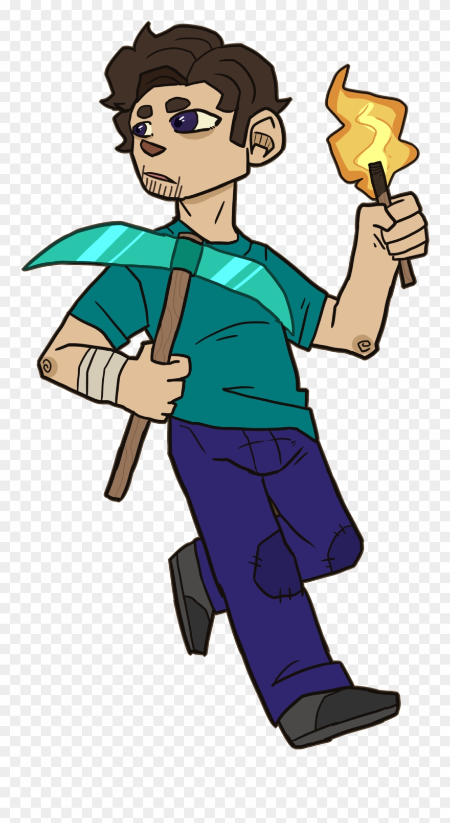 “i Drew Ya Boi Steve Bc I Was Playing Minecraft A Lot - Cartoon Clipart
