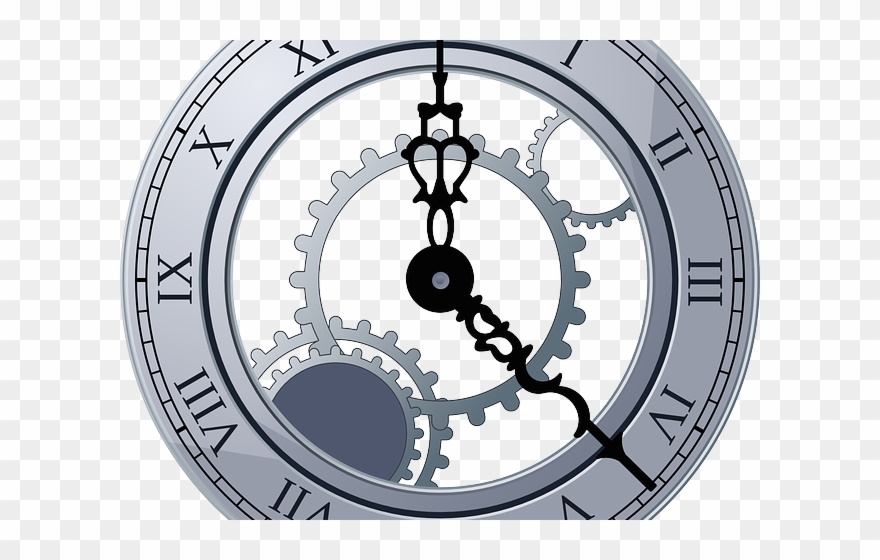 Watch Clipart Vector - Roman Numeral Gears Clock Png Transparent Png