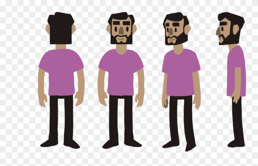 Hussain Character Turnaround - Cartoon Clipart