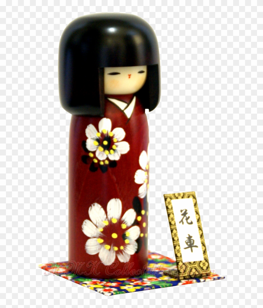 Details About Lovely Japanese Kokeshi Doll Hanaguruma - Figurine Clipart