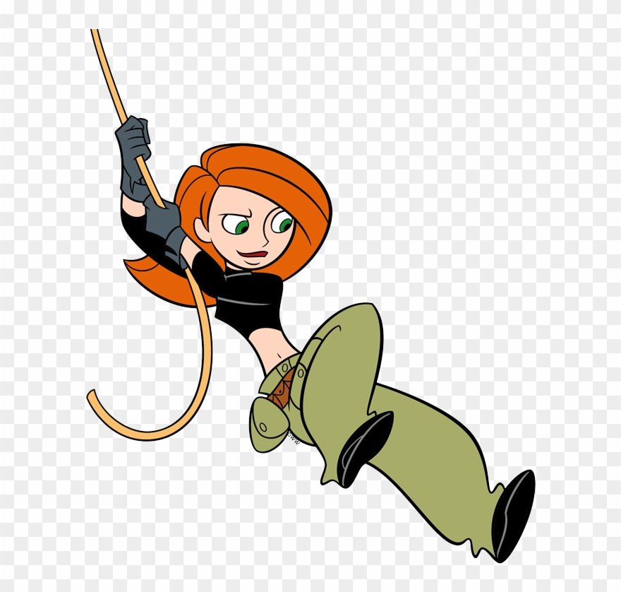 New Kim Possible Swinging From Rope - Kim Possible Disney Clipart