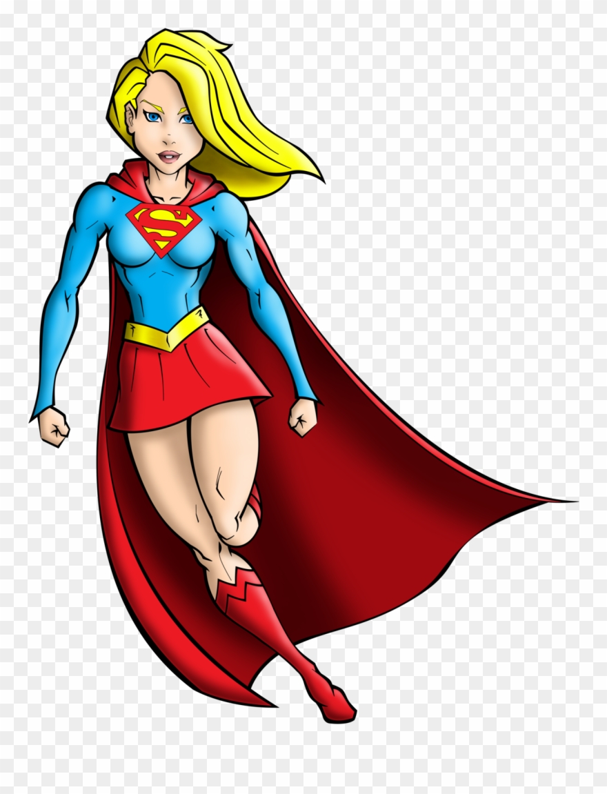 Supergirl Color By Jest84 Supergirl Color By Jest84 - Superwoman Cartoon Png Clipart