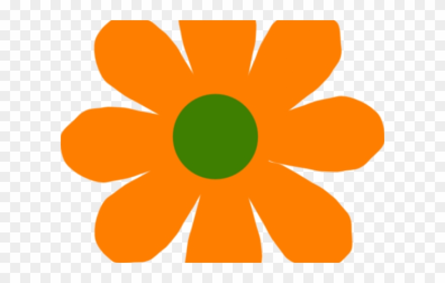 Orange Flower Clipart Chrysanthemum - Clip Art - Png Download