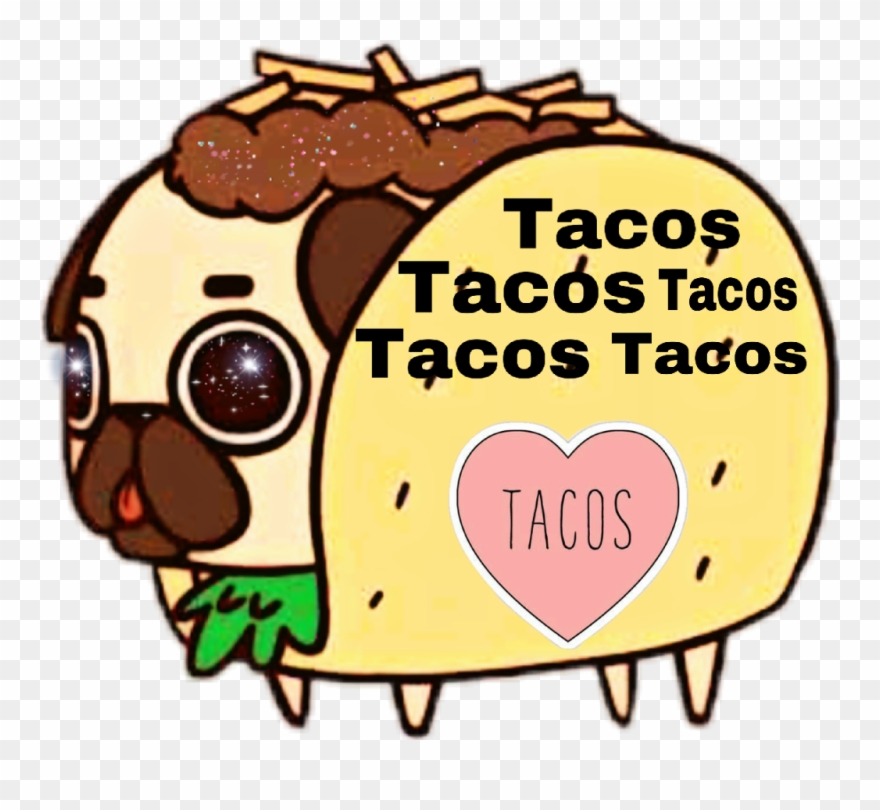 Tacos Sticker - Kawaii Pug Clipart