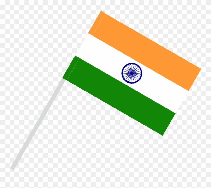 Flag With Flagpole Tunnel - Flag Of India Clipart