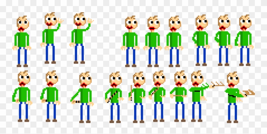 Baldi Sprite Sheet - Baldi Sprites Clipart