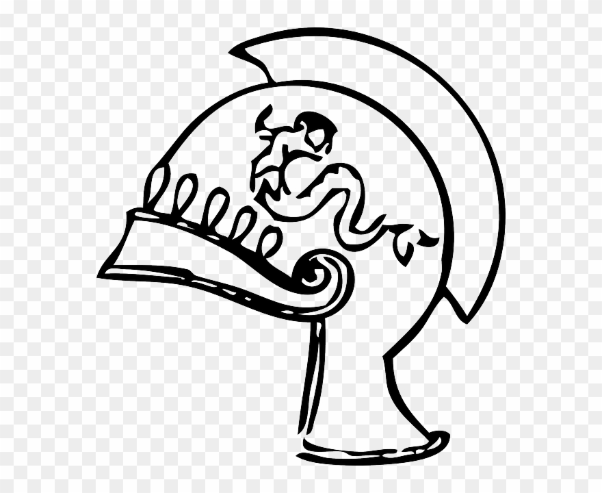 Ancient Greek Helmet Outline Clipart