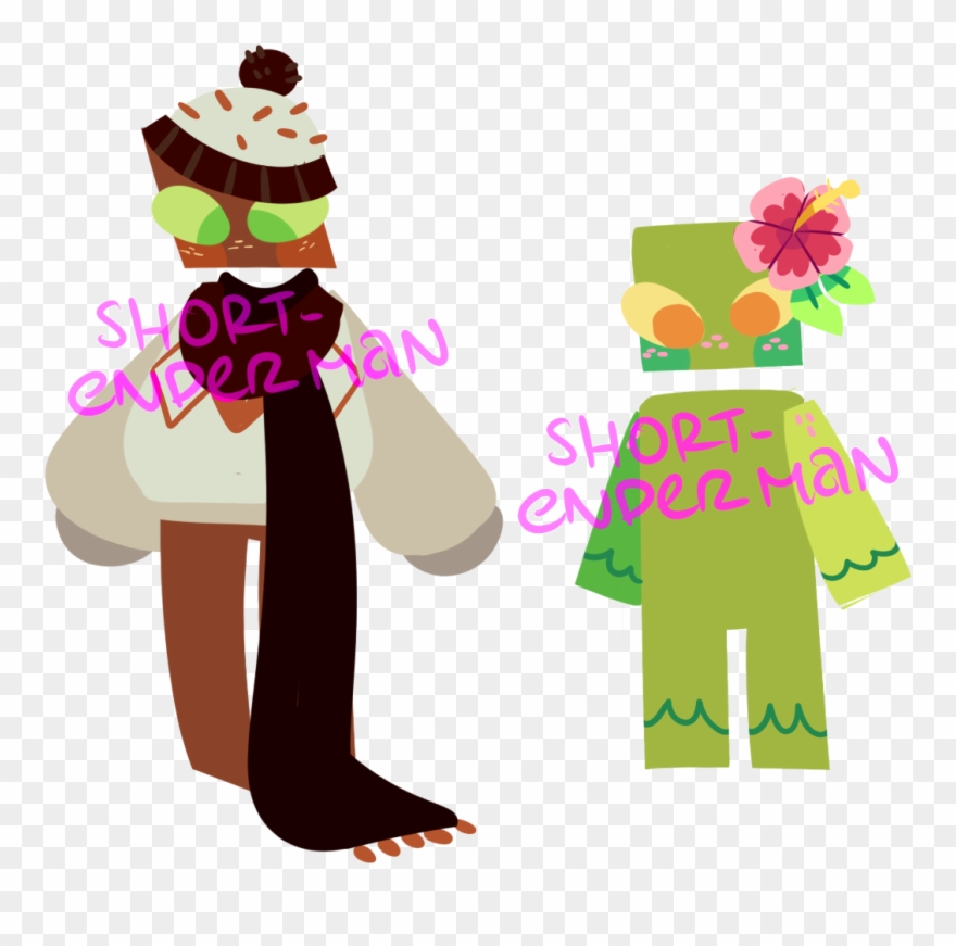 A Pair Of Drink-based Enderman - Cartoon Clipart