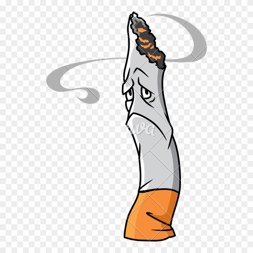Cigarette Clipart Sad - Tobacco Cigarette Cartoon - Png Download