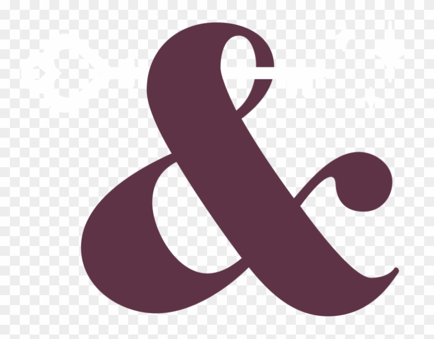 Hitchedxo Iconampersand Plumwhite-01 - Illustration Clipart