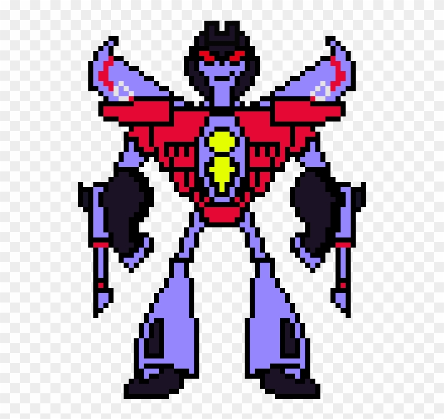 Transformers Animated Starscream - Minecraft Transformer Pixel Art Clipart