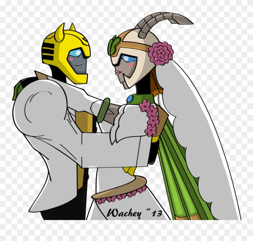 Bumblebee And Jadebutterfly Wedding Commission By Wachey - Transformers Bumblebee Fanfiction Clipart