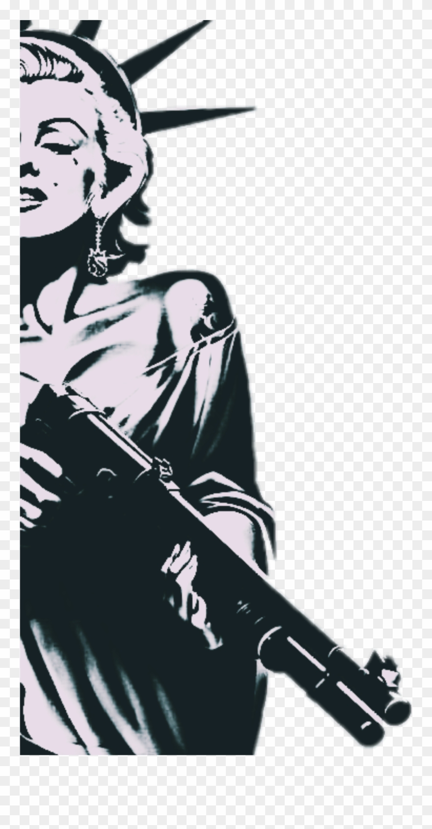 Marilyn Sticker - Marilyn Monroe Statue Of Liberty Shotgun Clipart