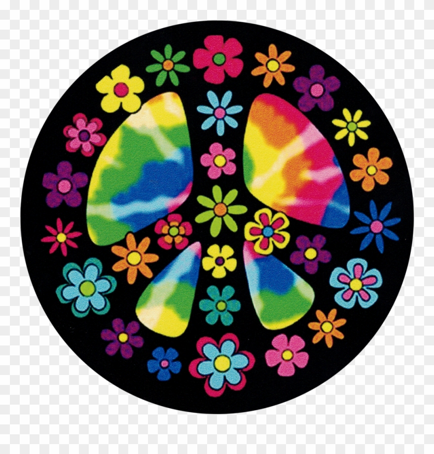 Flowery Hippie Peace Sign - Peace Sign Clipart