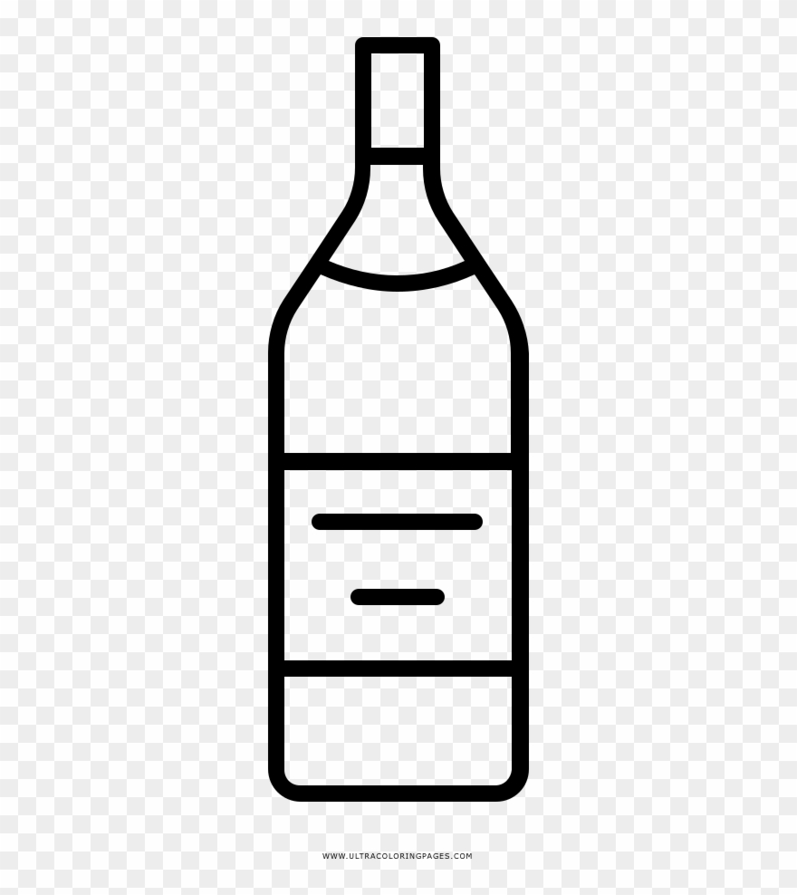 Liquor Coloring Page - Glass Bottle Clipart