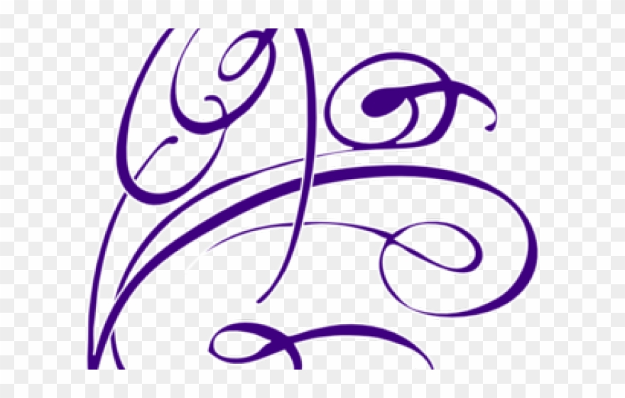 Decorative Border Clipart Purple - Transparent Background Gold Swirl - Png Download