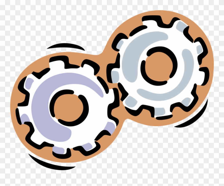 Vector Illustration Of Gear Cogwheel Rotating Machine Clipart