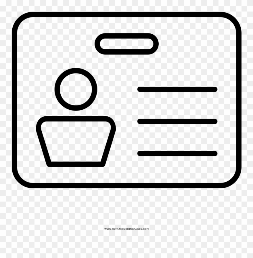 Id Card Coloring Page - Credencial Dibujo Clipart