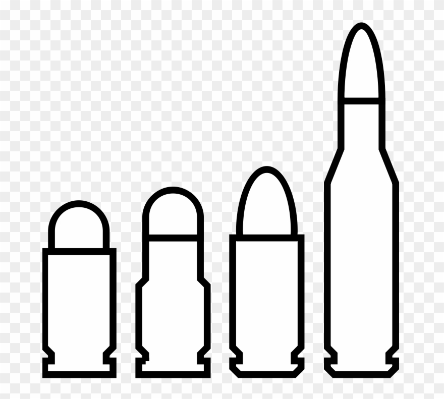 Accessories - Ammunition - Black And White Bullet Clipart - Png Download