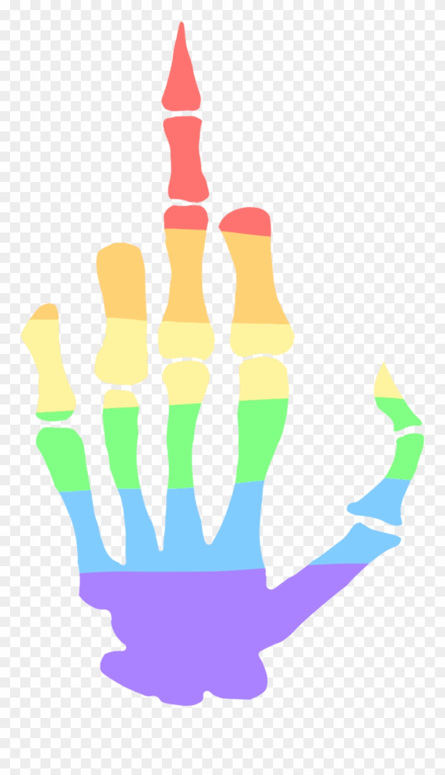 Transparent Skeletal Middle Finger Pride Flags I - Middle Finger Tumblr Transparent Clipart