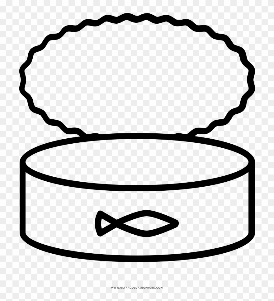 Canned Tuna Coloring Page - Atun Enlatado Para Colorear Clipart