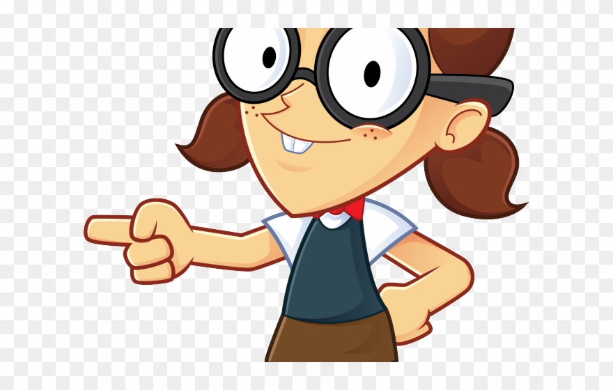 Geek Clipart Nerd Glass - Girl Pointing Clipart - Png Download