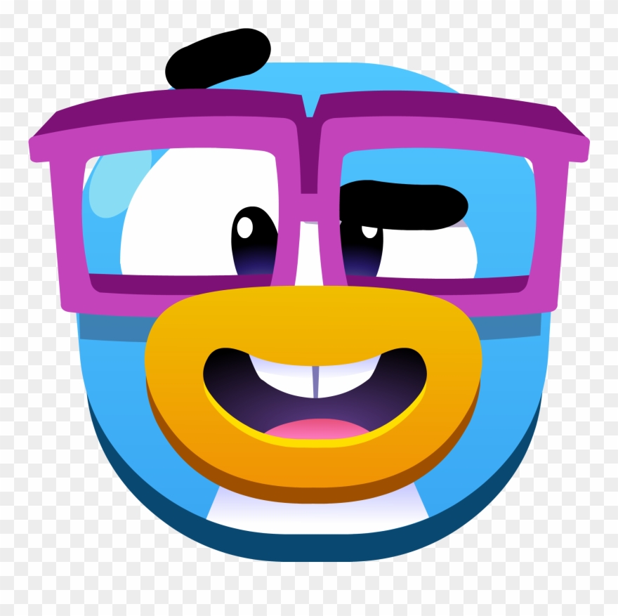 Nerd Clipart Emoji - Emojis Club Penguin Island - Png Download