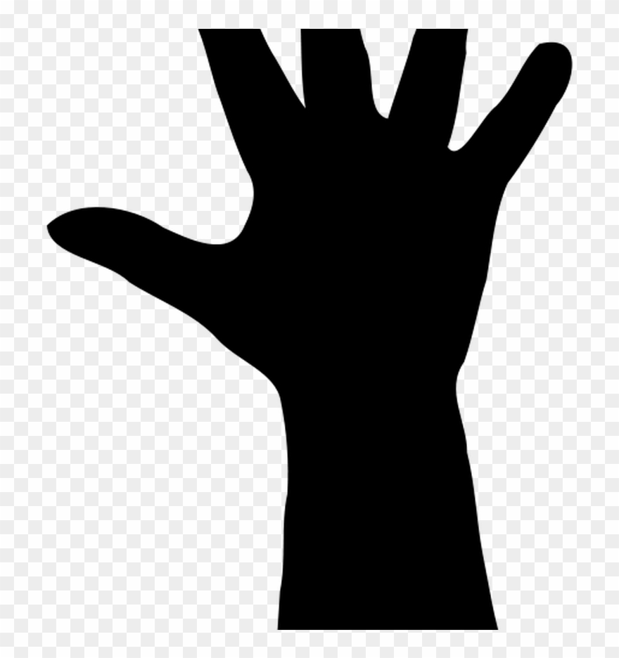 Raised Hand Silhouette Clip Art Download Clip Art Library - Thumb - Png Download