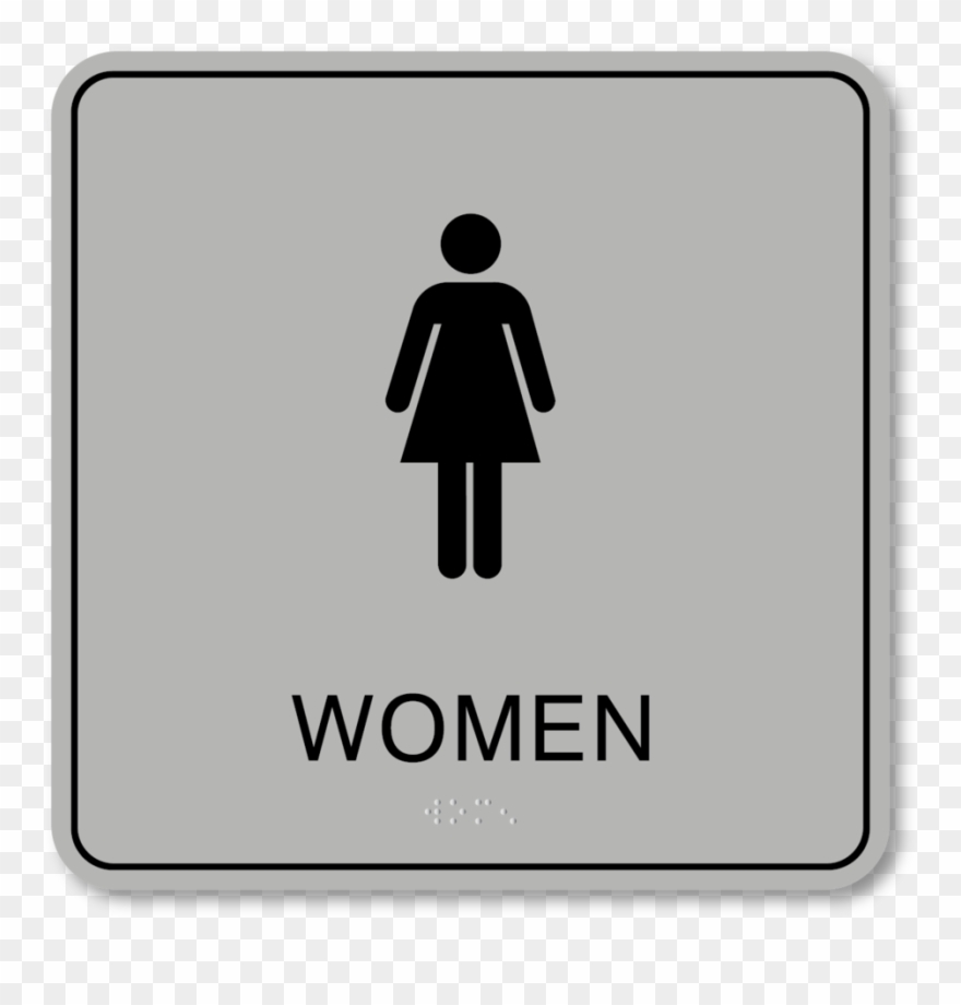 Restroom Women - Stainless Steel Toilet Signage Clipart