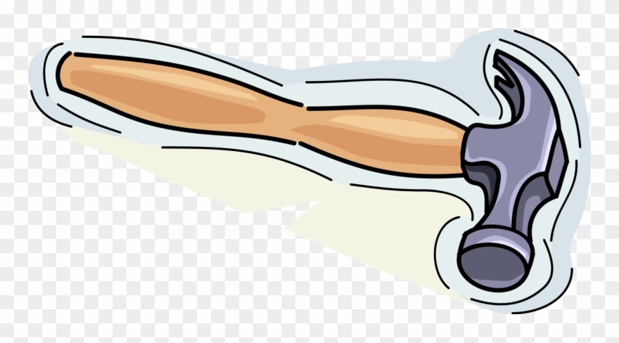 Vector Illustration Of Claw Hammer Hand Tool Used To - Illustration Clipart