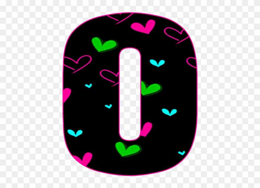 Abecedario Negro Con Corazones Neón - Corazones Neon Negro Clipart