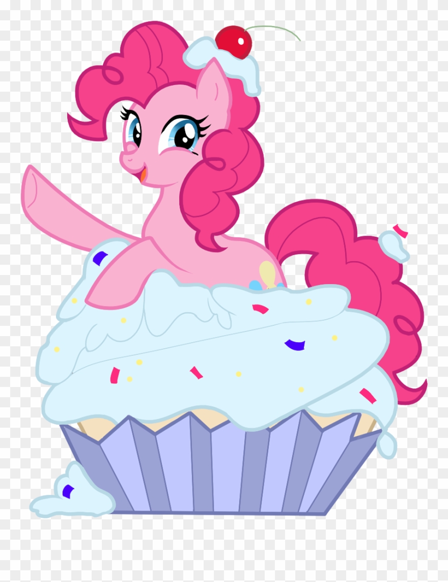 Pinkie Pie Fluttershy Cupcake Rainbow Dash Pink Vertebrate - Mlp Pinkie Pie Cupcake Clipart