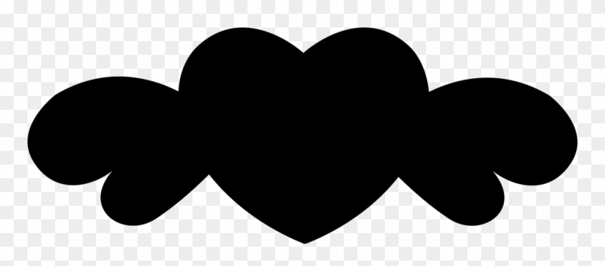 Heart Black Shape With Wings Comments Clipart