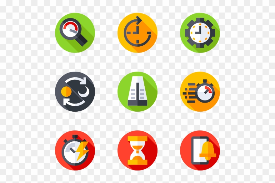 Speedometer And Time - Virtual Reality Flat Icon Clipart