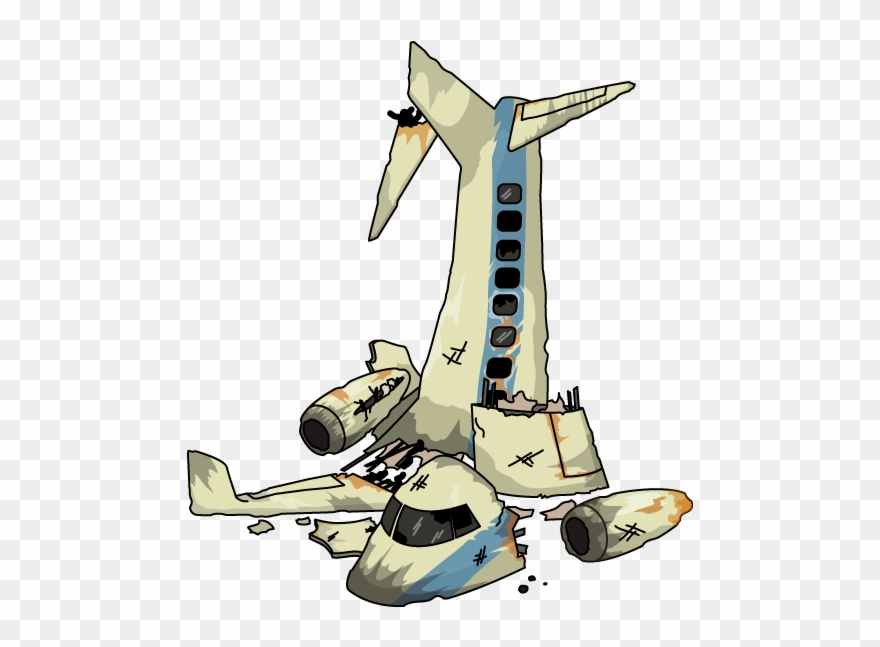 Plane Wreckage - Cartoon Clipart