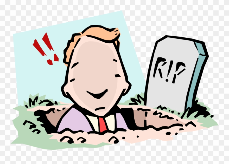 Vector Illustration Of Deep Six It Idiom Businessman Clipart