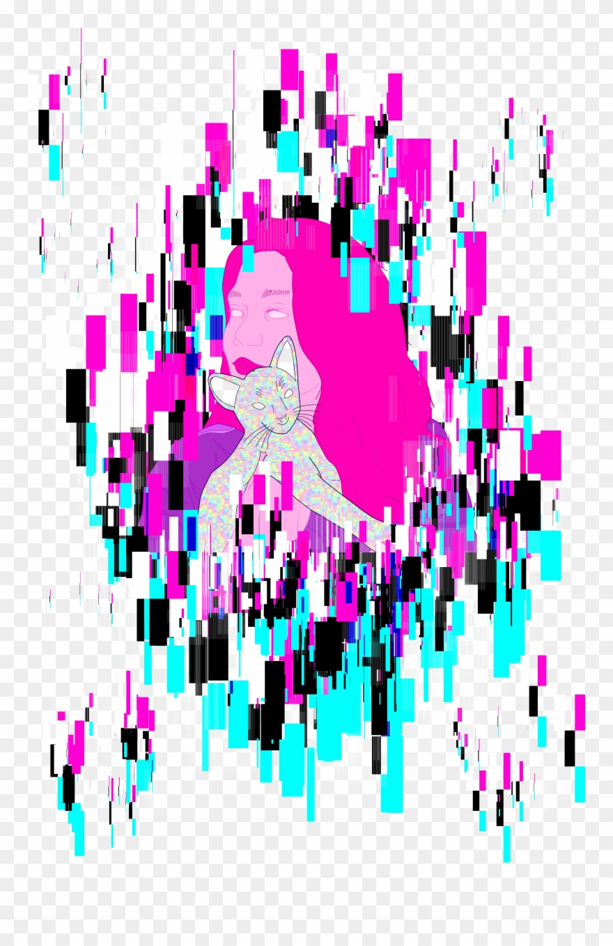 Vapor Wave Glitch Girl V Clipart