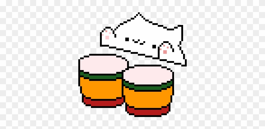 Bongo Cat - Bongo Cat Pixel Art Clipart