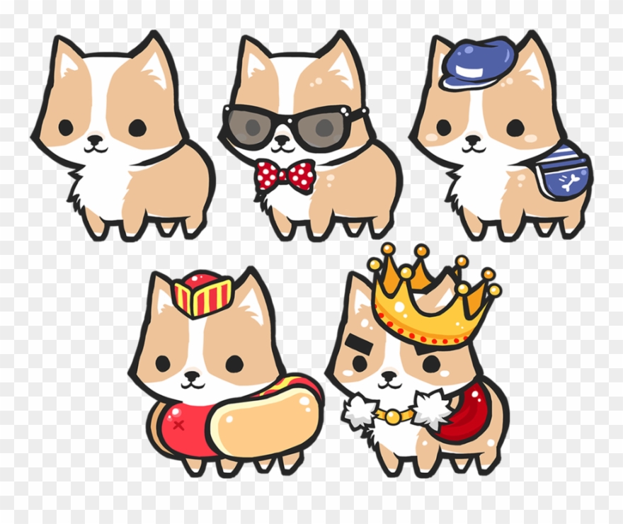 Corgi And Her Costumes Clipart