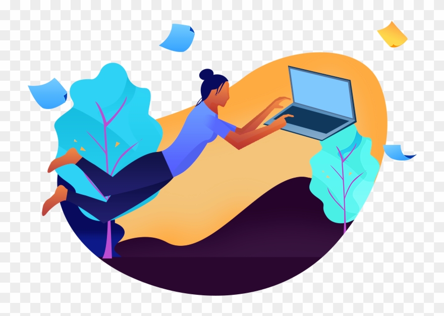 Illustration - Flying Girl - Illustration Clipart