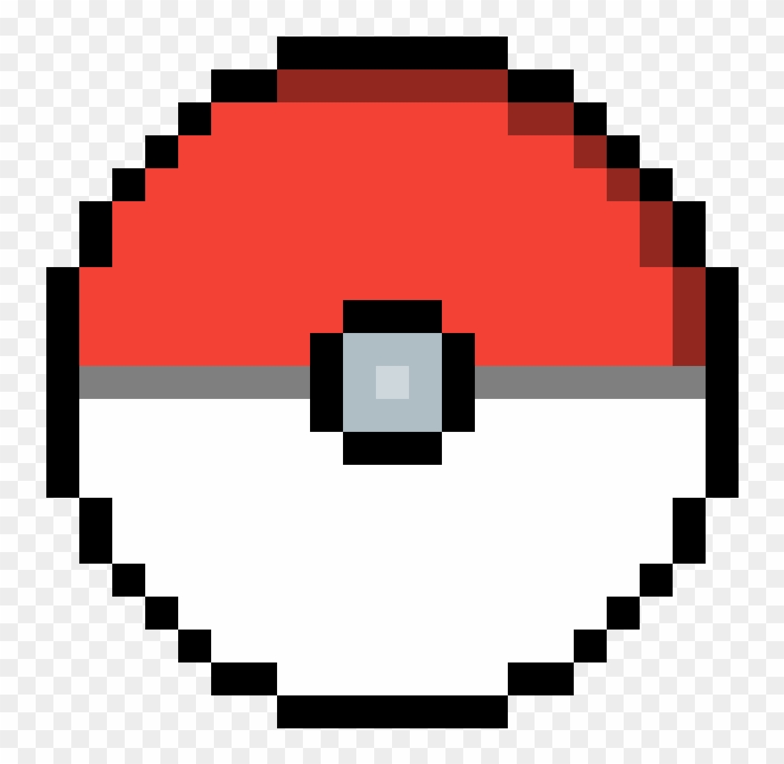 Pokeball - Crescent Moon Pixel Art Clipart