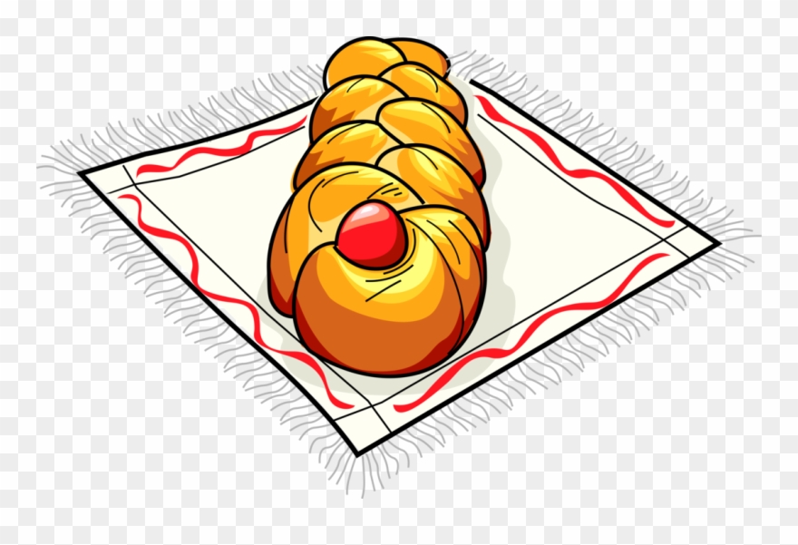 Vector Illustration Of Russian Cuisine Braided Easter Clipart