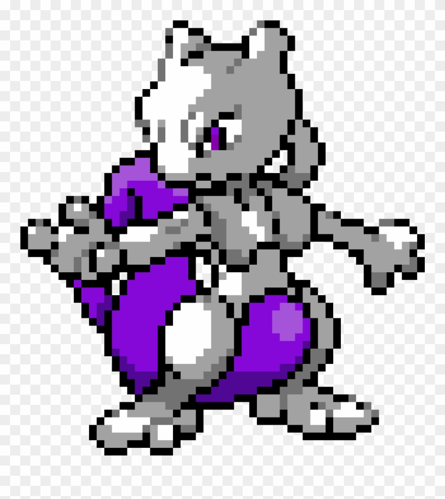 Modernised Mewtwo - Mewtwo Pixel Art Clipart