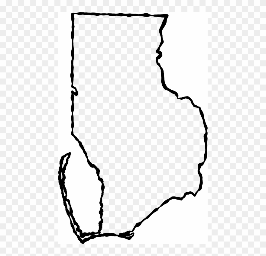 A Map Of Gulf With A Black Squiggle Outline - Illustration Clipart