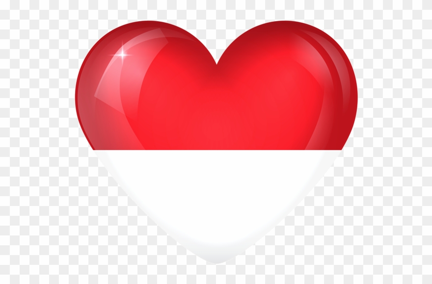 Monaco Large Heart Flag - Heart Clipart